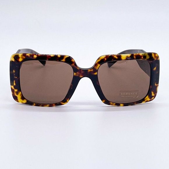 New Versace Women's Square Havana Sunglasses - Picture 5 of 10